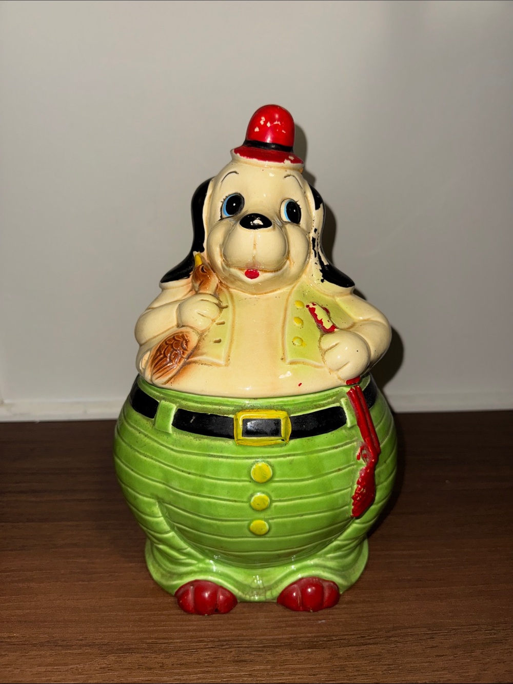 1950s Vintage Duck Hunter Hound Dog Cookie Jar